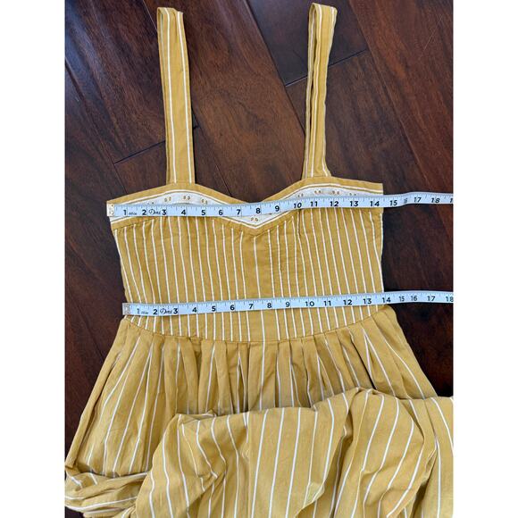 The Great Laurel Yellow Mustard Sweetheart Stripe Sundress size 1 | Small - Picture 11 of 14